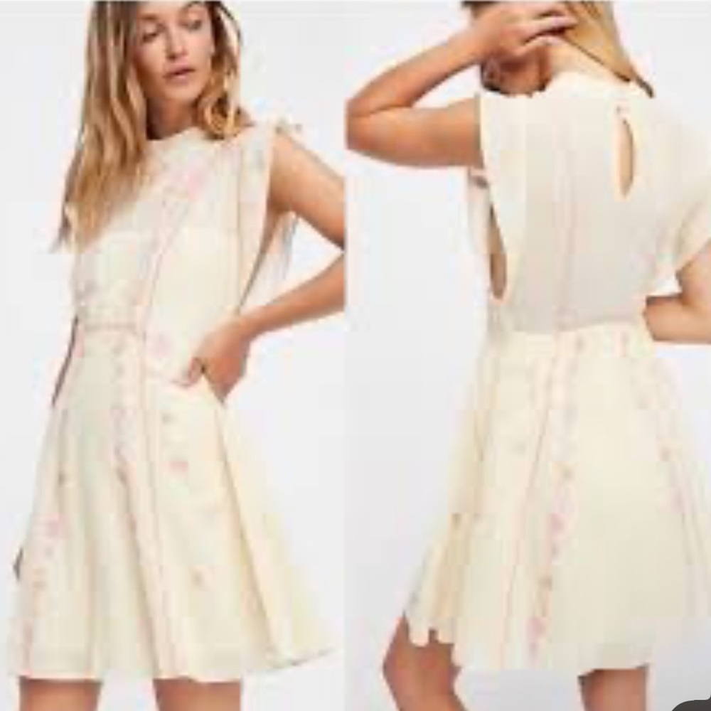 New! Free People Riviera Embroidered Mesh Dress SZ 6 NWT - Picture 4 of 10